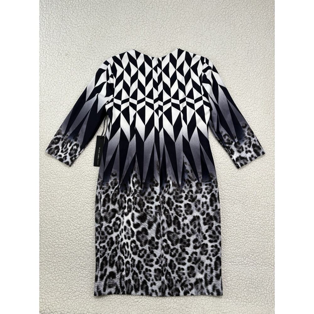 New CHICO'S Black Label NWT $159 Size 0.5 S Grey Animal Print Dress 3/4 Sleeve - Picture 3 of 5